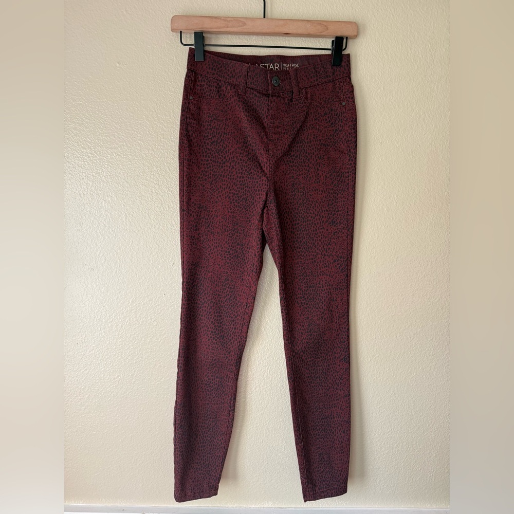 Vanilla Star High Rise Pull On Cheetah Print Pants